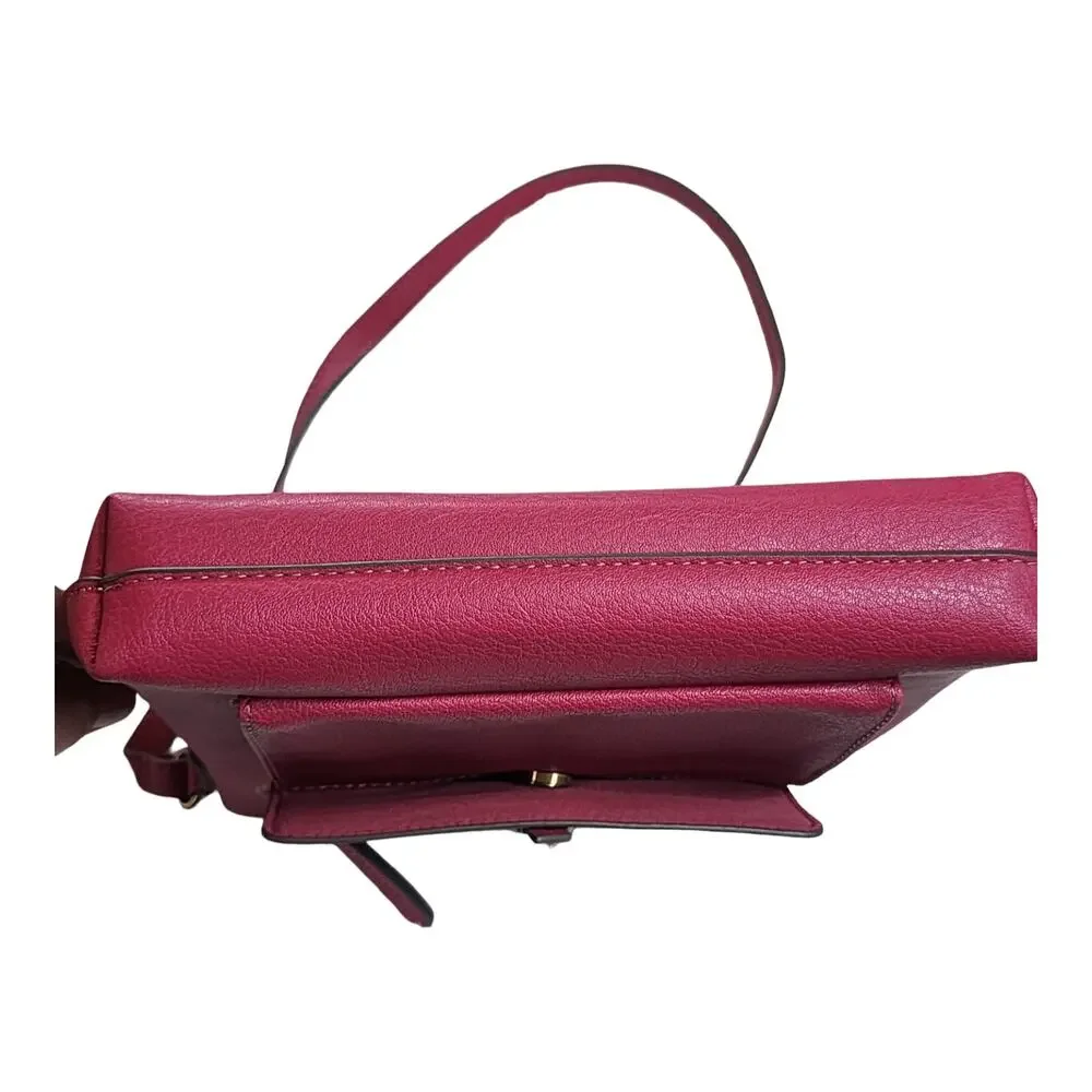 St. John's Bay Vivian Convertible Crossbody Bag Dark Wine Pink Faux Leather NWOT